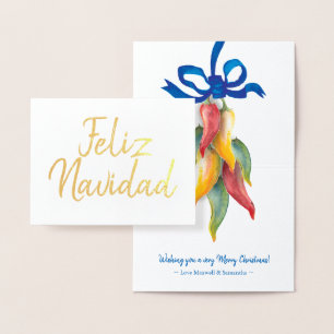 Dorée Carte de Noël Faliz Navidad Real Foil