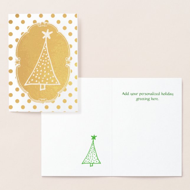 Dorée Carte de Noël Fun Gold Foil Polka Dot (Affichage)