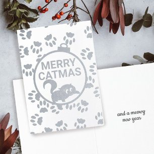 Dorée Carte de Noël pour chat Kitty Chat Foil