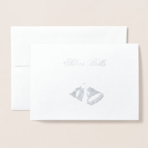 Dorée Carte de Noël Silver Bells Gold Foil
