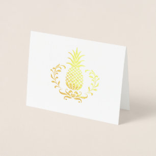Dorée Carte de note à l'ananas royale