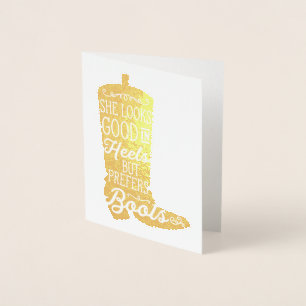 Dorée Carte de note d'amorçage pour fille