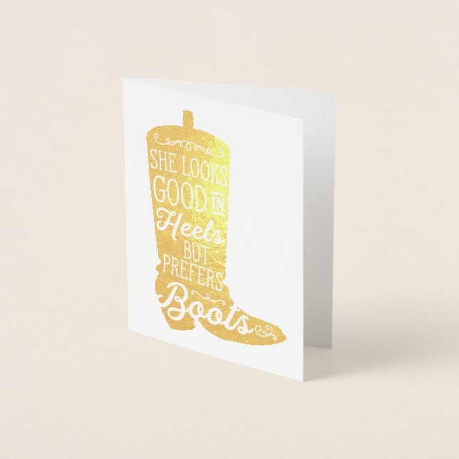 Dorée Carte de note d'amorçage pour fille (Devant)