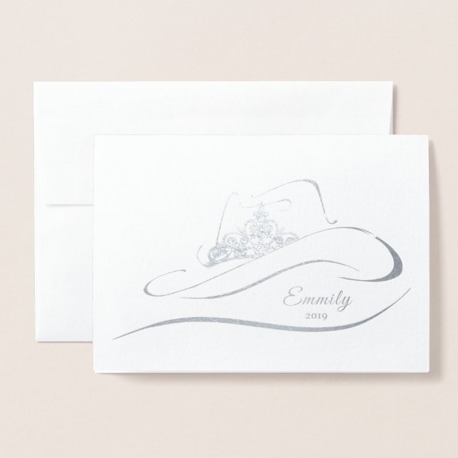 Dorée Carte de note de la Couronne Foil Crown (Devant avec enveloppe)