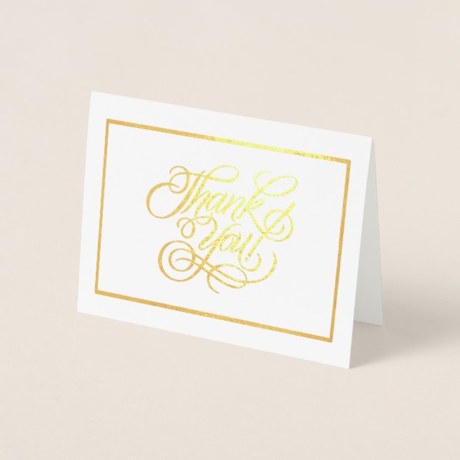 Dorée Carte de note Gold Foil Thank you (Devant)