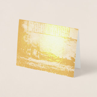 Dorée Carte de note moderne abstraite à dégradé jaune -