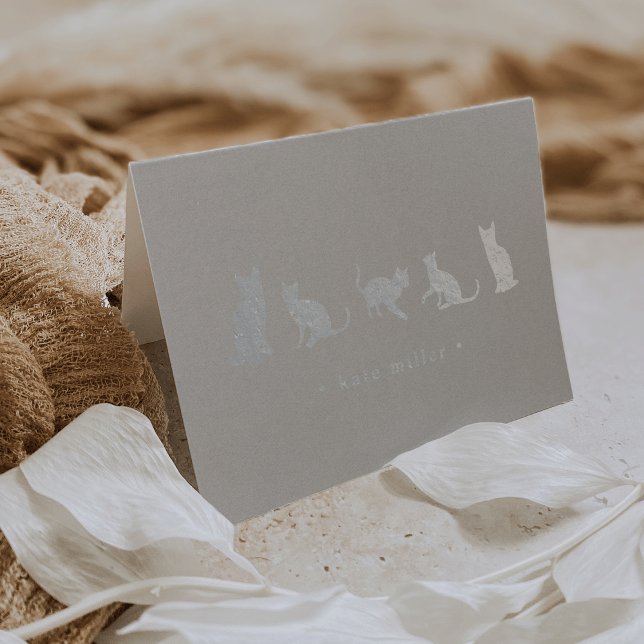 Dorée Carte de papeterie personnalisée en argent de l'éq (Créateur téléchargé)