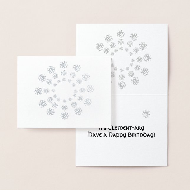 Dorée Carte de papier d'aluminium - Atomes dans des cerc (Affichage)