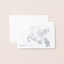 Dorée Carte de Pégase en feuille d'argent ou d'or