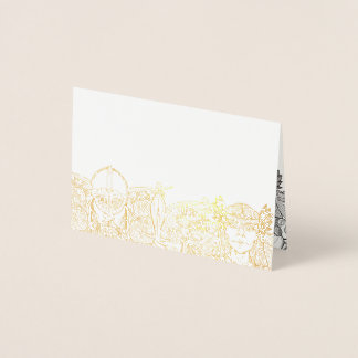 Dorée Carte de place pour bois et fríge Foil