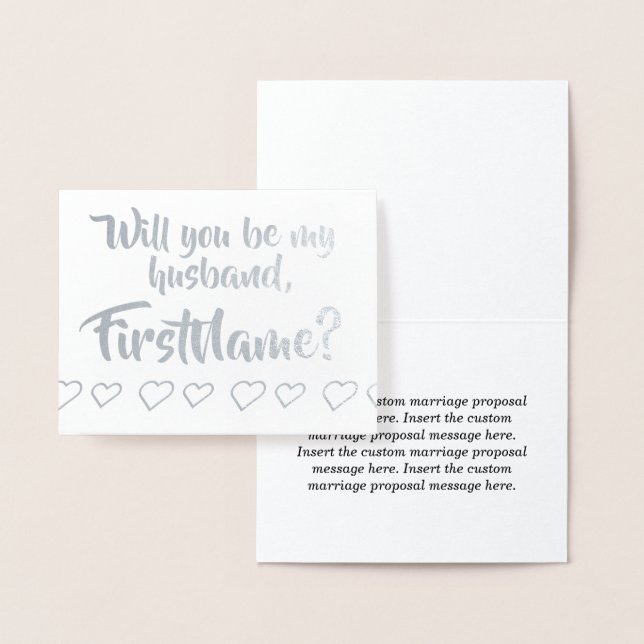 Dorée Carte de proposition de mariage pour fioul argenté (Affichage)
