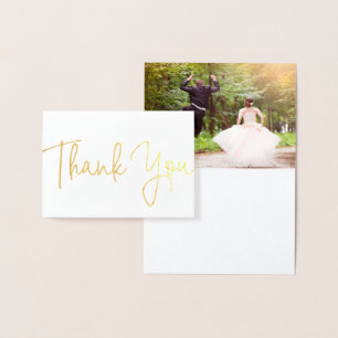 Dorée Carte de remerciement de mariage sur la plage avec