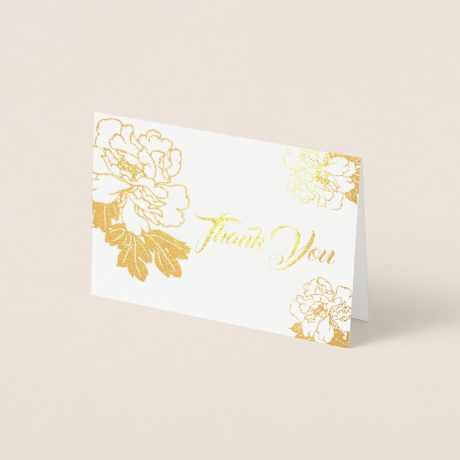 Dorée Carte de Remerciement - Format Mini (Devant)