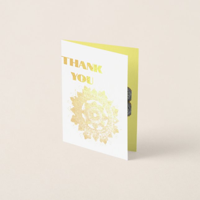 Dorée Carte de remerciement Mandala (Devant)