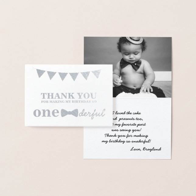 Dorée Carte de remerciement Mr Onederful Real Foil (Affichage)