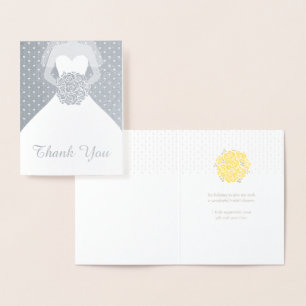 Dorée Carte de remerciements de douche nuptiale