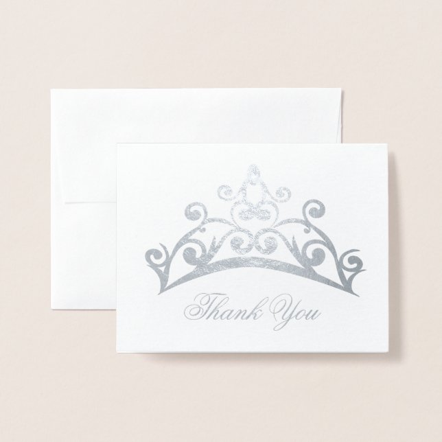 Dorée Carte de remerciements de la couronne (Devant avec enveloppe)