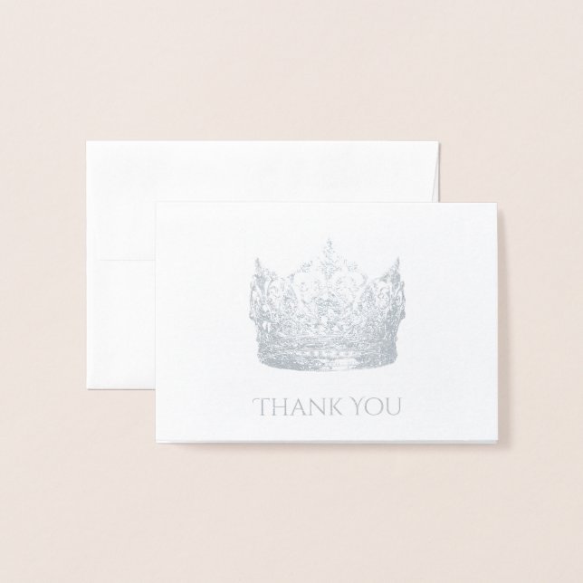 Dorée Carte de remerciements de la couronne (Devant avec enveloppe)