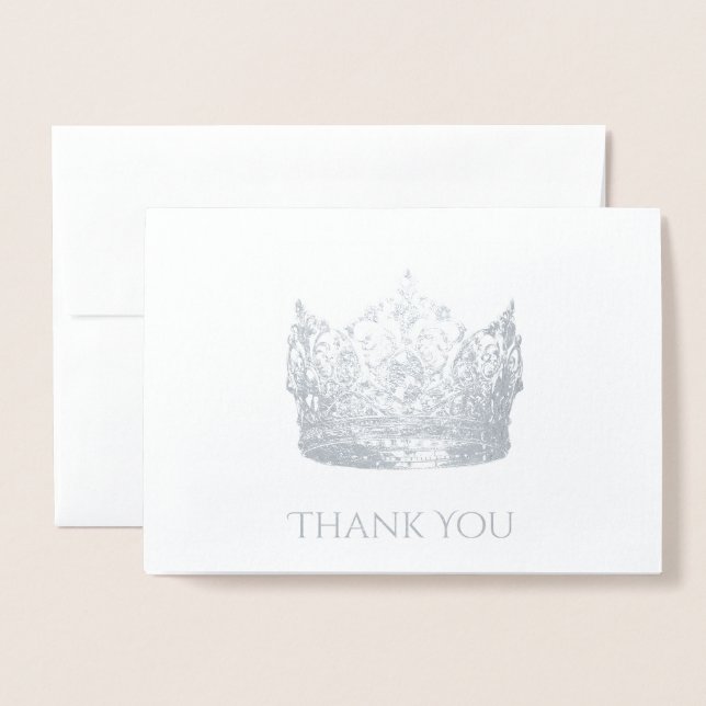 Dorée Carte de remerciements de la couronne (Devant avec enveloppe)