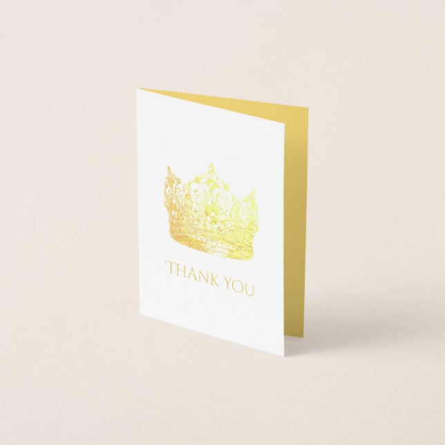 Dorée Carte de remerciements de la couronne (Devant)