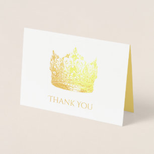 Dorée Carte de remerciements de la couronne