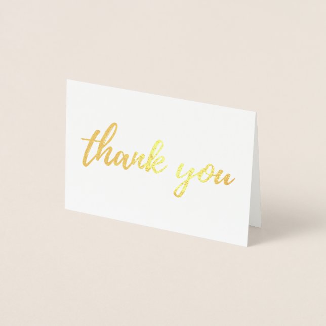 Dorée Carte de remerciements or plié. Feuille mariage mo (Devant)