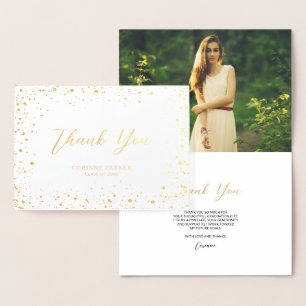Dorée Carte de remerciements photo Glitz Gold Foil
