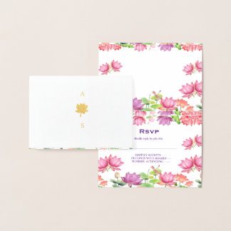 Dorée Carte de réponse RSVP de mariage traditionnel indi