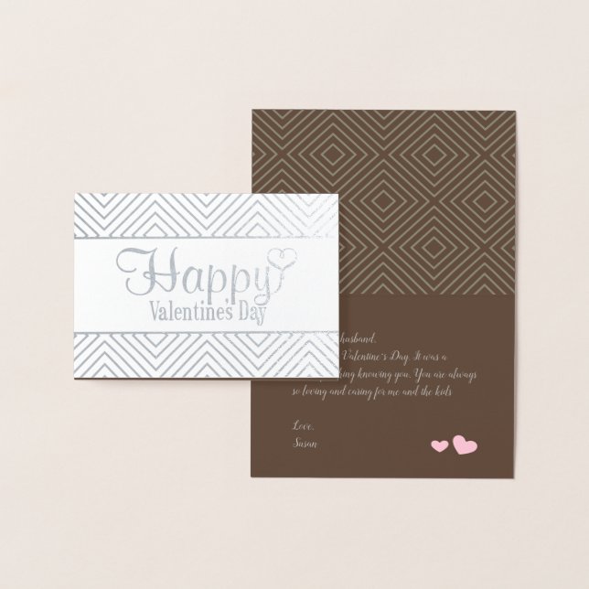 Dorée Carte de Saint Valentin du motif de diamant Foil (Affichage)