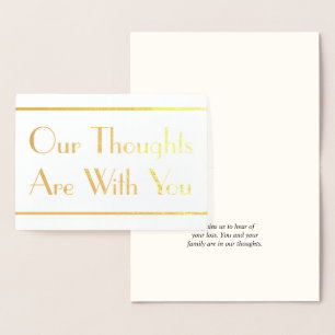 Dorée Carte de Sympathie Gold Foil personnalisée
