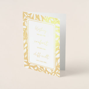 Dorée Carte de Sympathie personnalisée Gold Foil.