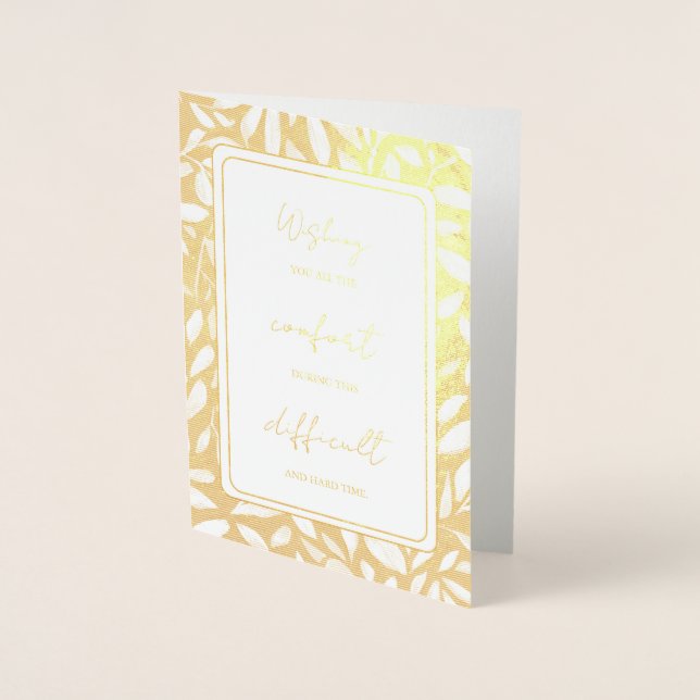 Dorée Carte de Sympathie personnalisée Gold Foil. (Devant)