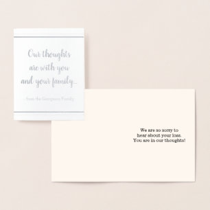 Dorée Carte de Sympathies de Foil en Argent customisé