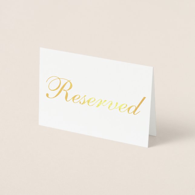 Dorée Carte de table Gold Foil Réservée (Devant)