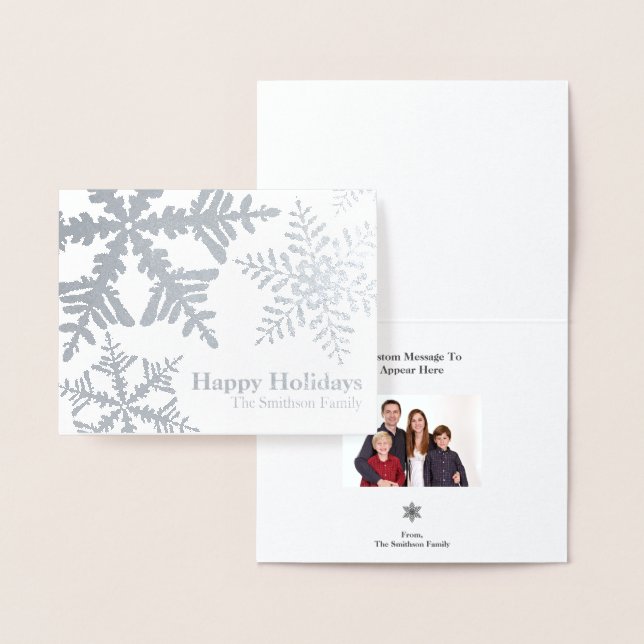 Dorée Carte de vacances Silver Foil Snowflake (Affichage)
