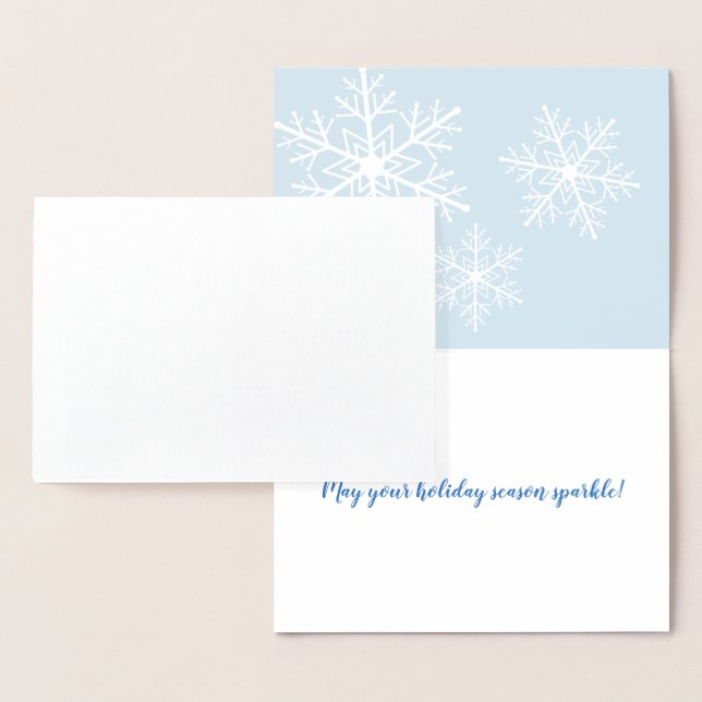 Dorée Carte de vacances Silver Foil Snowflake (Affichage)