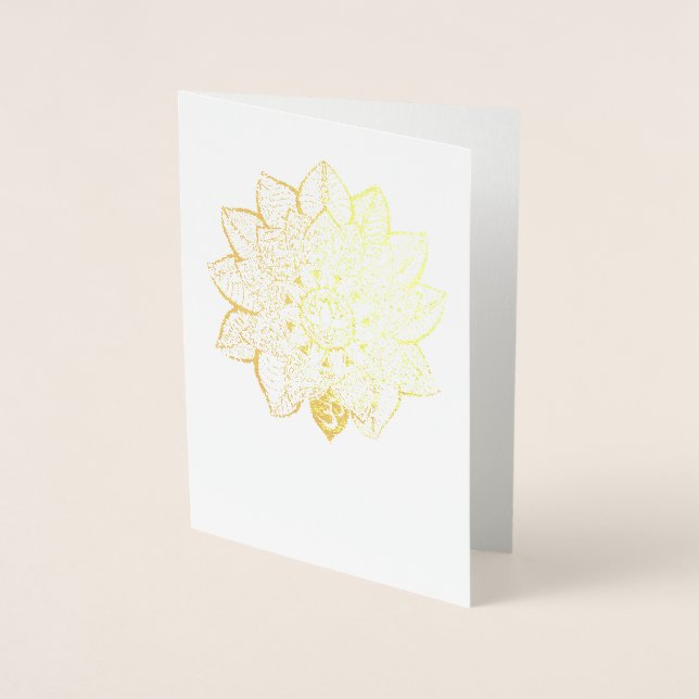 Dorée Carte de voeux Blank Lotus Gold Foil (Devant)