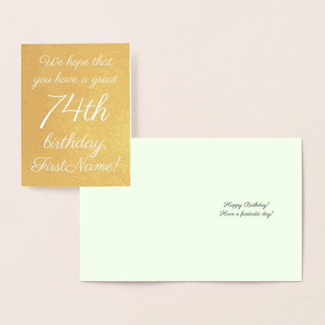 Dorée Carte de voeux d'anniversaire de base Gold Foil 74 (Affichage)
