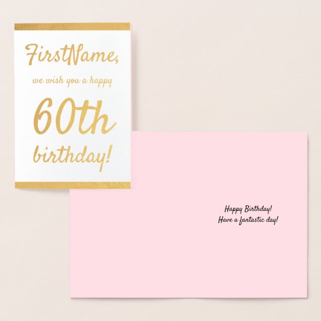 Dorée Carte de voeux de base Gold Foil 60e anniversaire (Affichage)
