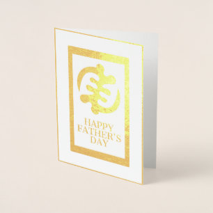 Dorée Carte de vœux de la Fête des Pères Adinkra de sout
