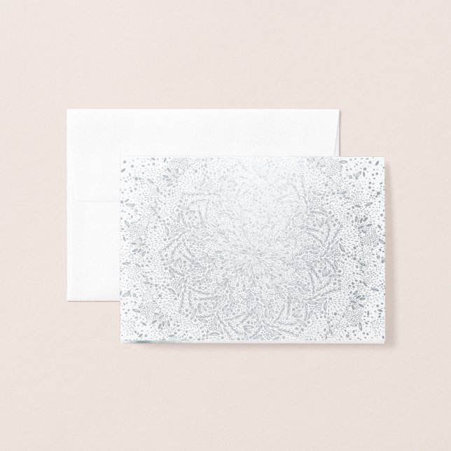Dorée Carte de voeux de Noël Blank Silver Foil & Kraft (Devant avec enveloppe)