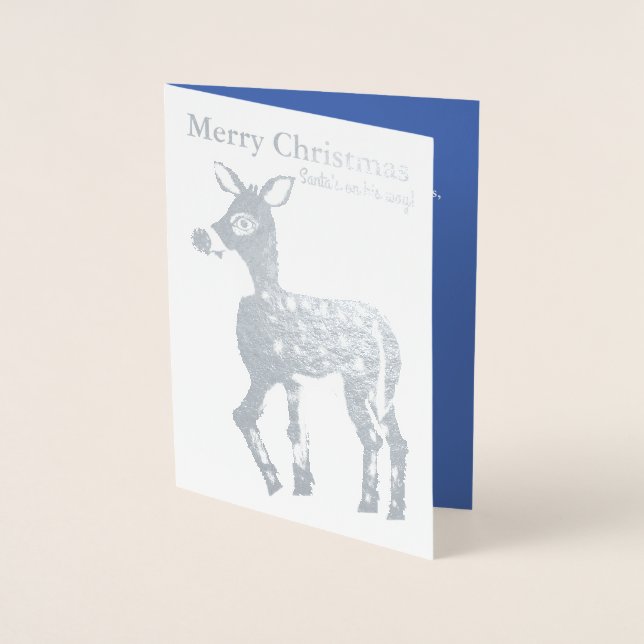 Dorée Carte de voeux de Noël Reindeer Gold Foil (Devant)