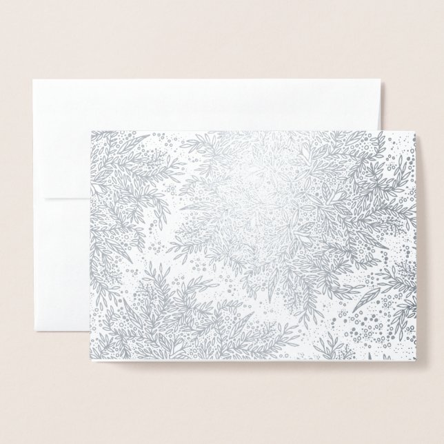 Dorée Carte de voeux de Noël Silver Kraft Foil (Devant avec enveloppe)