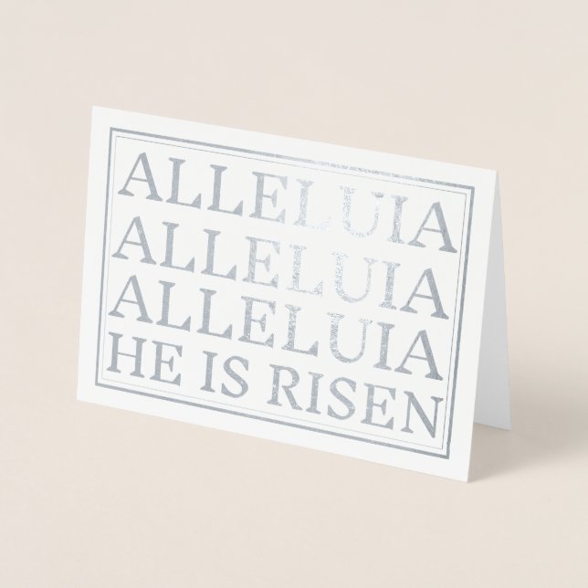 Dorée Carte de voeux de Pâques catholique Alleluia (Devant)