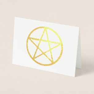 Dorée Carte de voeux de pentacle métallique