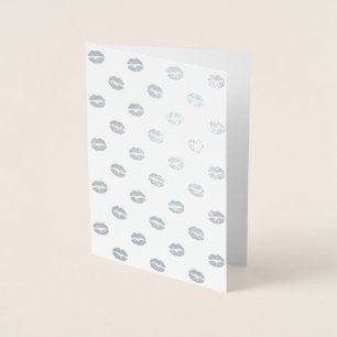 Dorée Carte de vœux en feuille d'argent Baisers