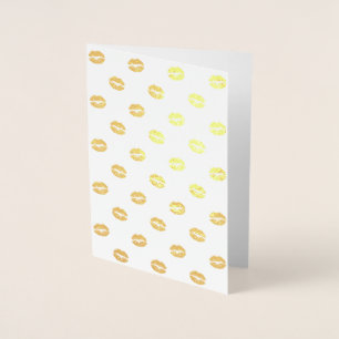 Dorée Carte de vœux en feuille d'or Baisers