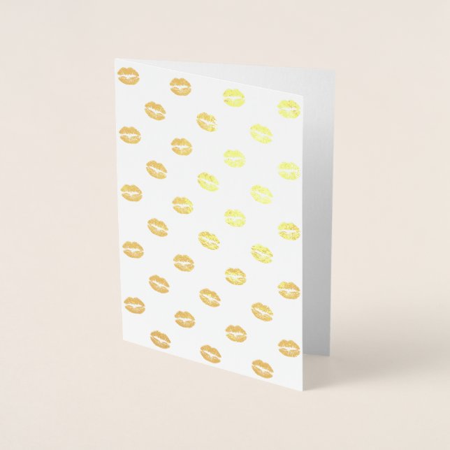 Dorée Carte de vœux en feuille d'or Baisers (Devant)