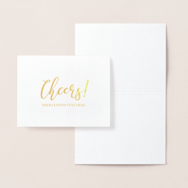 Dorée Carte de vœux en papier d'aluminium doré Cheers (Affichage)