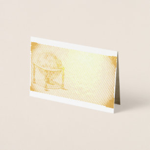 Dorée Carte de vœux en papier d'aluminium or/argent Glob